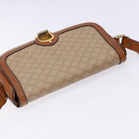 CELINE Macadam Canvas Shoulder Bag Beige Gold - Picture 6 of 12